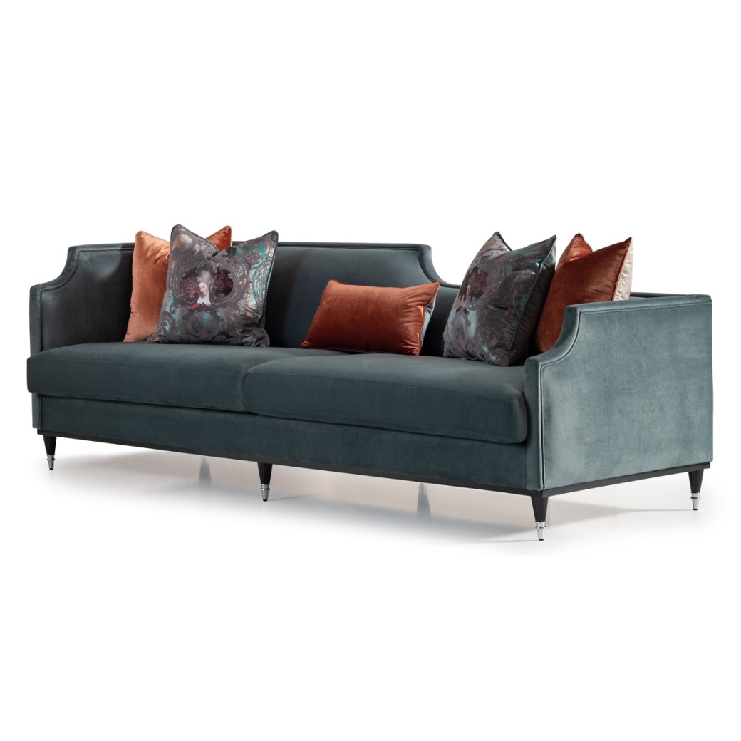 Mansion Sofa Azure Black La Francaise Collection By Michael Amini.LFR-FRSE816-AZR-805