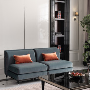 Armless Chair Azure Black La Francaise Collection By Michael Amini.LFR-FRSE830-AZR-805