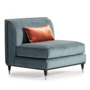 Armless Chair Azure Black La Francaise Collection By Michael Amini.LFR-FRSE830-AZR-805