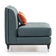 Armless Chair Azure Black La Francaise Collection By Michael Amini.LFR-FRSE830-AZR-805