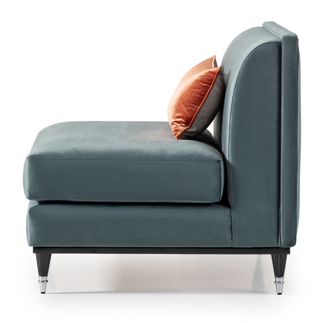 Armless Chair Azure Black La Francaise Collection By Michael Amini.LFR-FRSE830-AZR-805