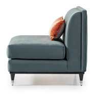 Armless Chair Azure Black La Francaise Collection By Michael Amini.LFR-FRSE830-AZR-805