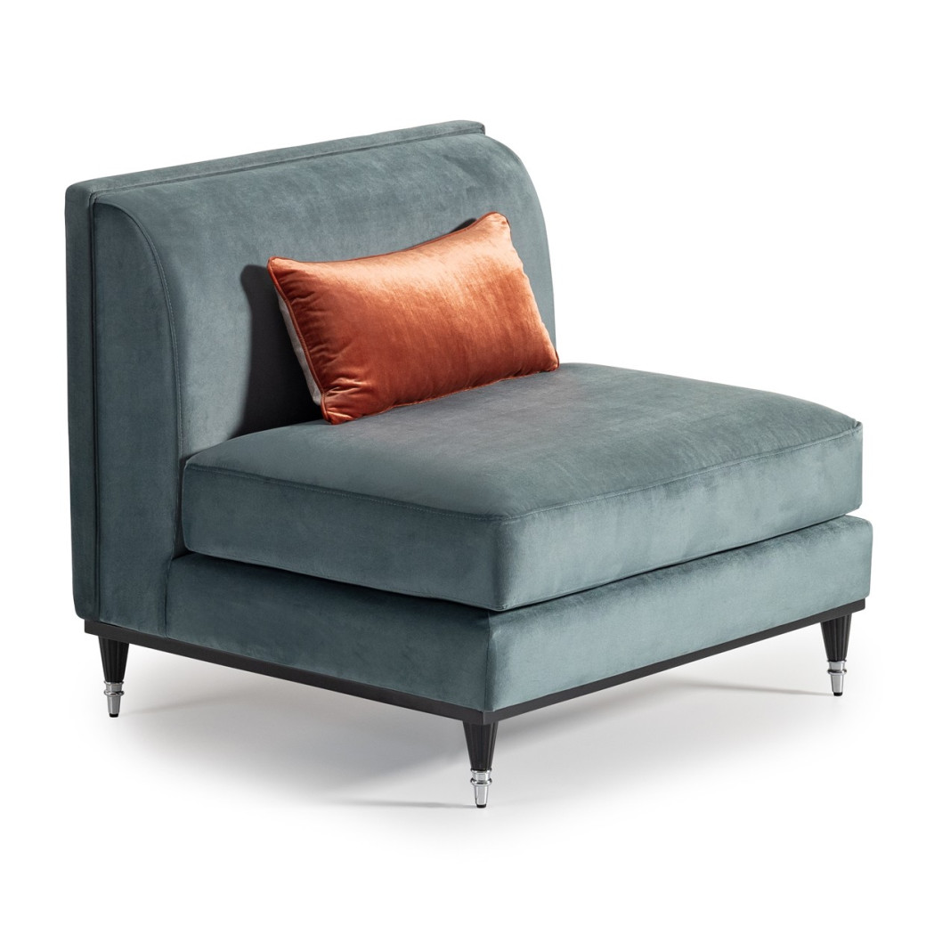 Armless Chair Azure Black La Francaise Collection By Michael Amini.LFR-FRSE830-AZR-805