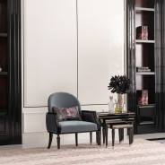 Accent Chair Azure Black La Francaise Collection By Michael Amini.LFR-FRSE834-AZR-805