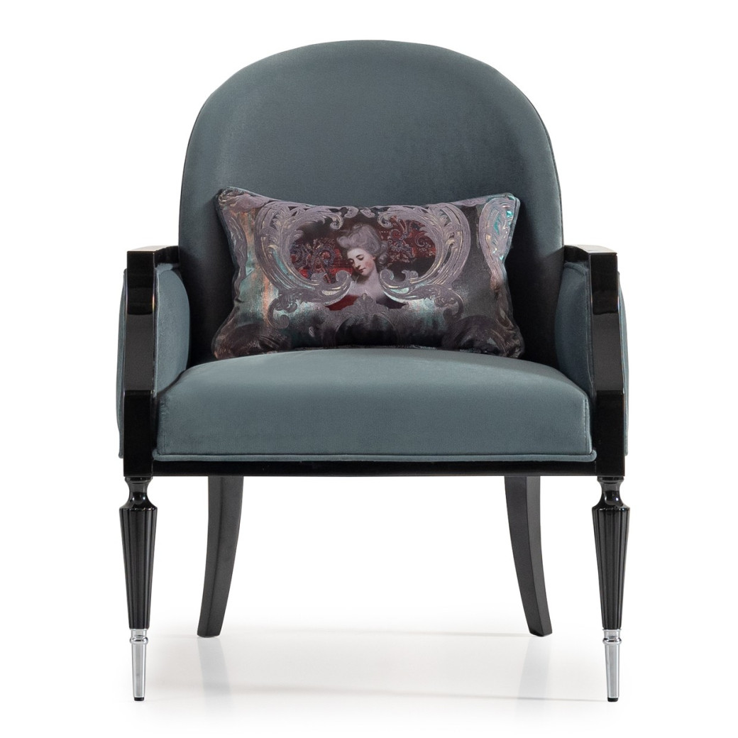 Accent Chair Azure Black La Francaise Collection By Michael Amini.LFR-FRSE834-AZR-805