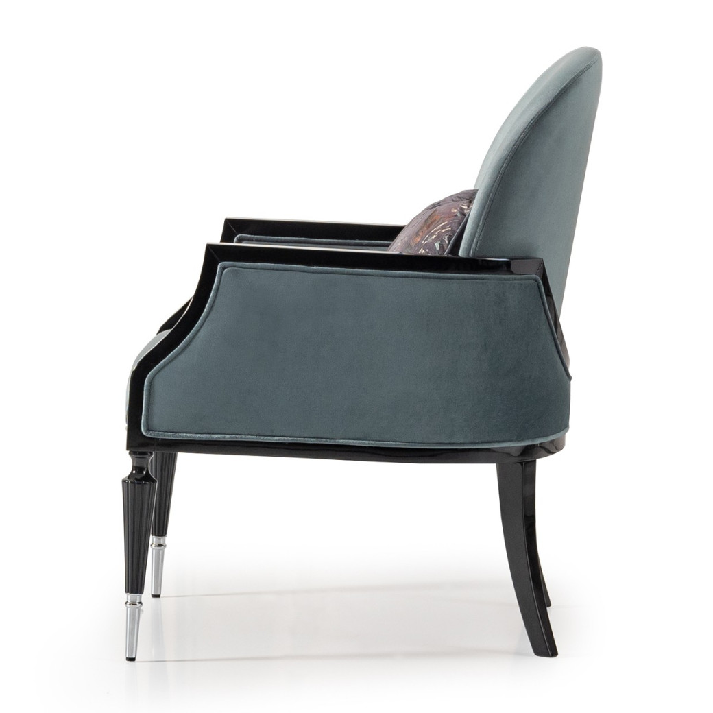 Accent Chair Azure Black La Francaise Collection By Michael Amini.LFR-FRSE834-AZR-805