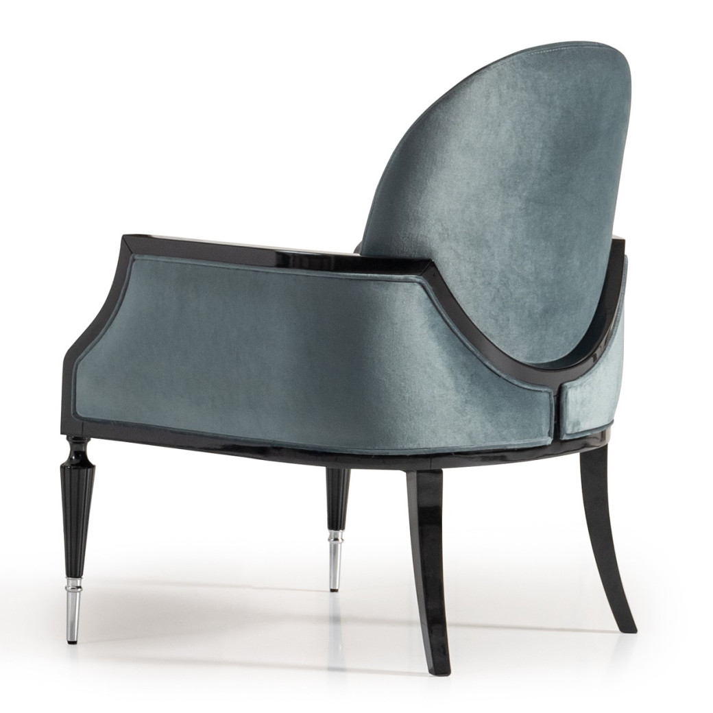 Accent Chair Azure Black La Francaise Collection By Michael Amini.LFR-FRSE834-AZR-805