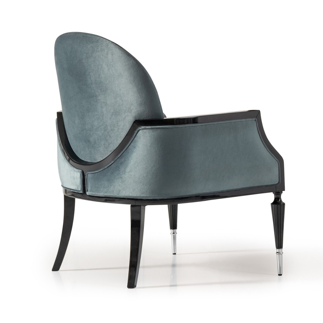 Accent Chair Azure Black La Francaise Collection By Michael Amini.LFR-FRSE834-AZR-805