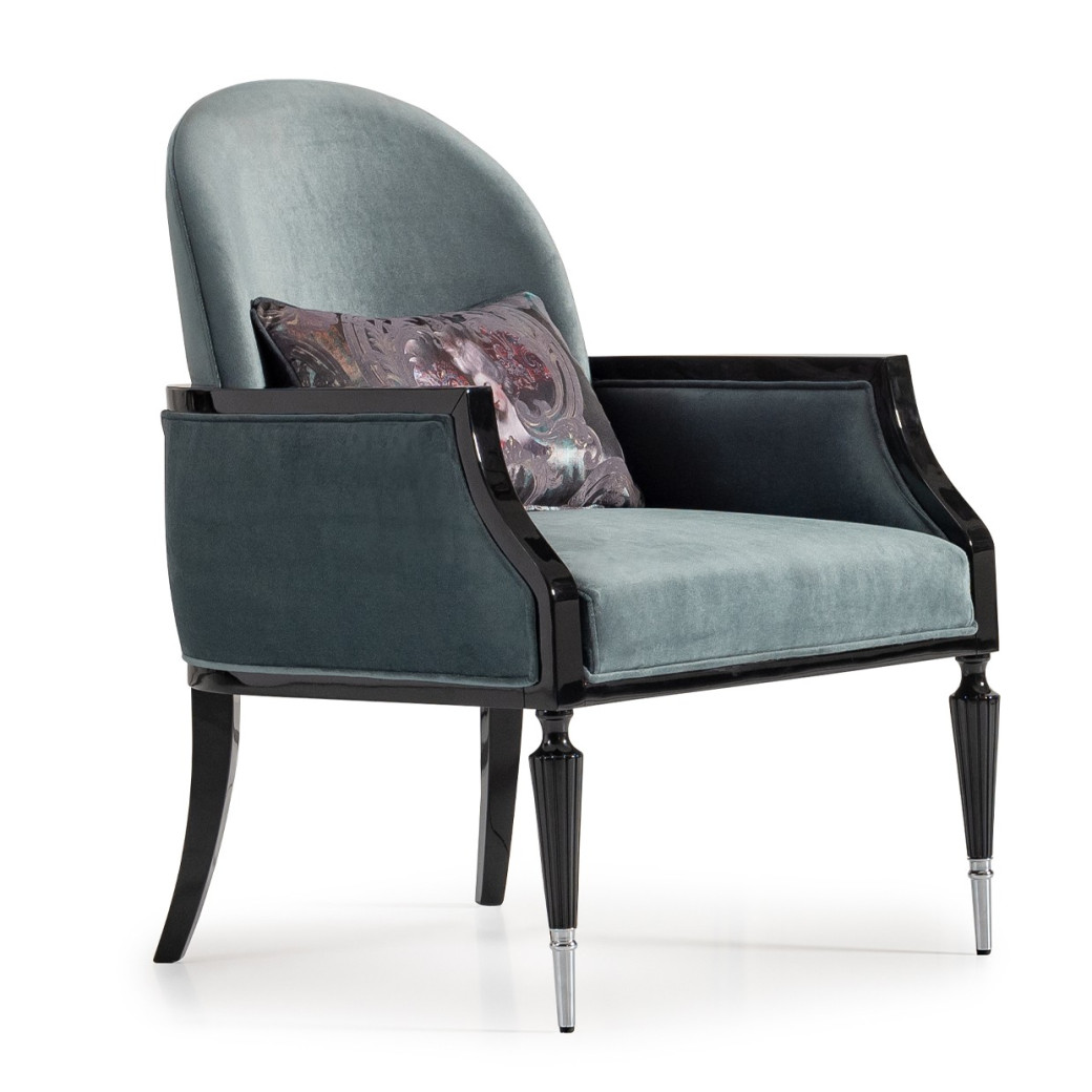 Accent Chair Azure Black La Francaise Collection By Michael Amini.LFR-FRSE834-AZR-805