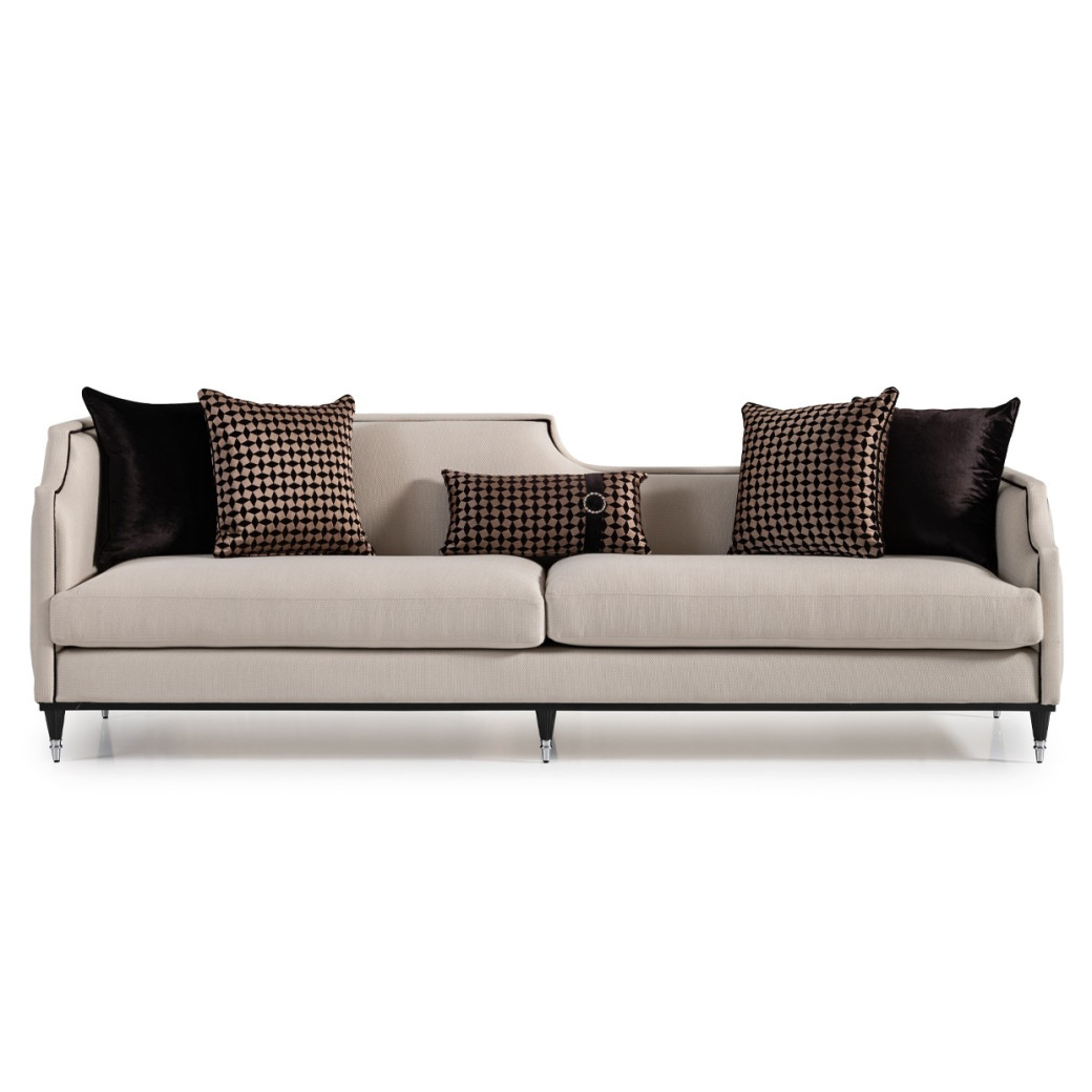 Mansion Sofa Cafe Black La Francaise Collection By Michael Amini.LFR-FRSE816-CAF-805