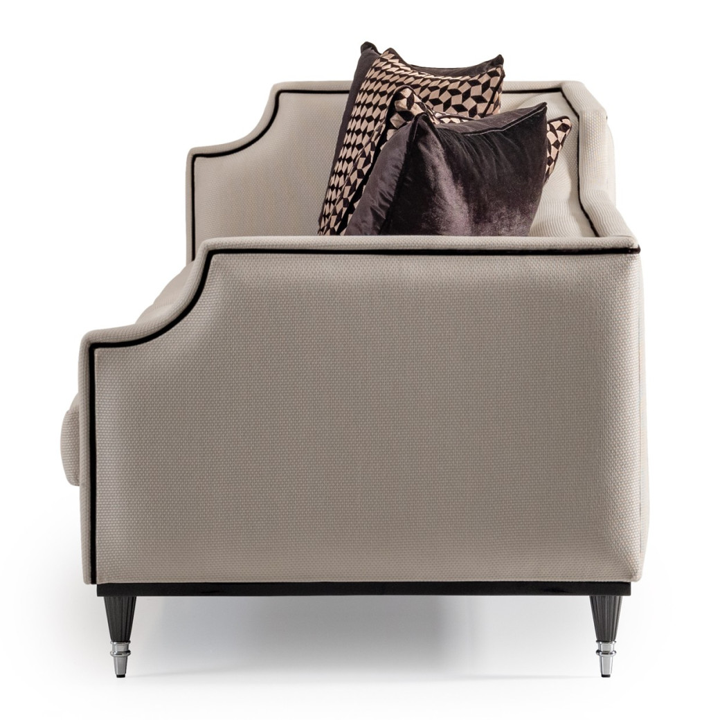 Mansion Sofa Cafe Black La Francaise Collection By Michael Amini.LFR-FRSE816-CAF-805