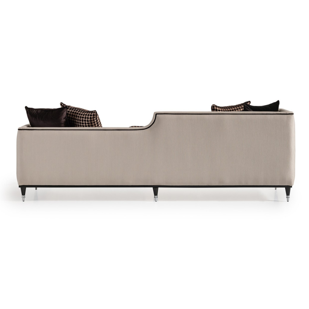 Mansion Sofa Cafe Black La Francaise Collection By Michael Amini.LFR-FRSE816-CAF-805