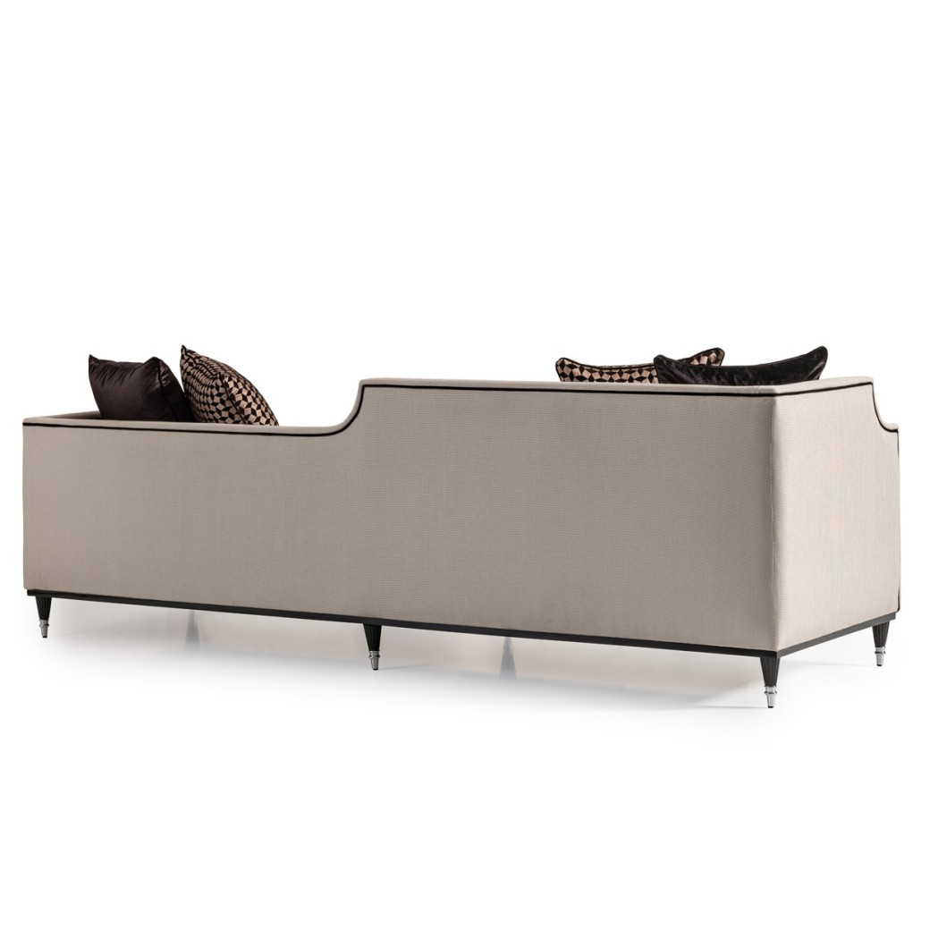 Mansion Sofa Cafe Black La Francaise Collection By Michael Amini.LFR-FRSE816-CAF-805