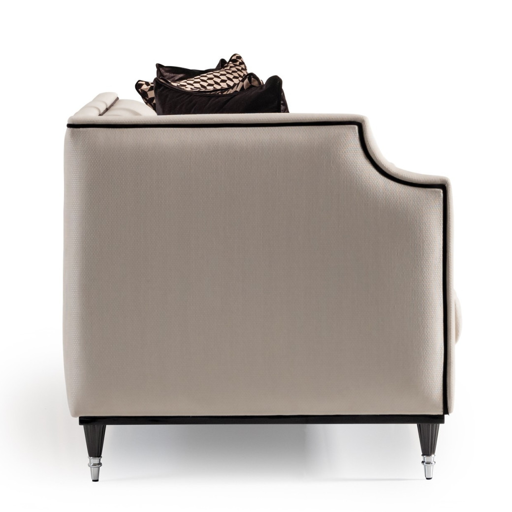 Mansion Sofa Cafe Black La Francaise Collection By Michael Amini.LFR-FRSE816-CAF-805