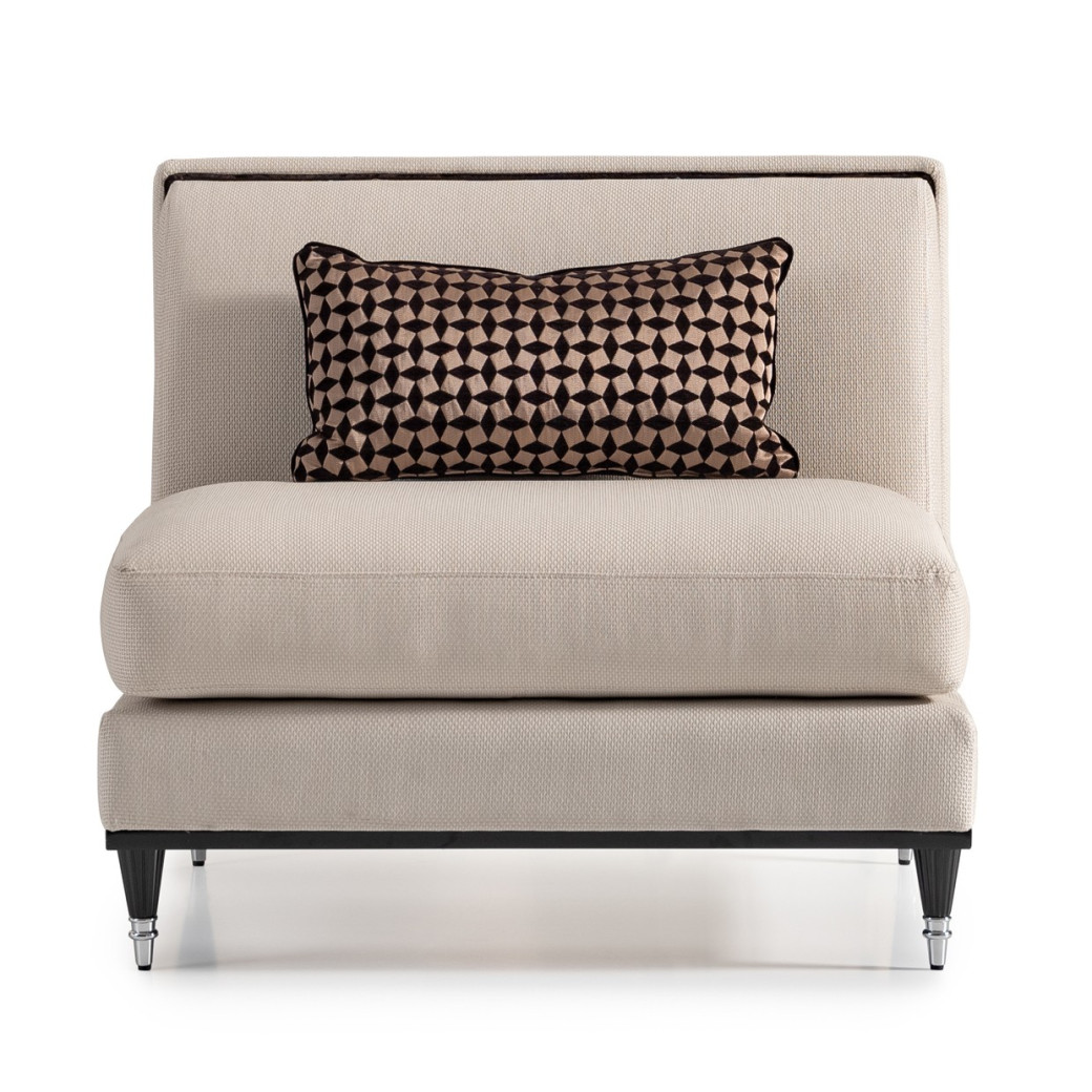 Armless Chair Cafe au Lait Black La Francaise Collection By Michael Amini .LFR-FRSE830-CAF-805