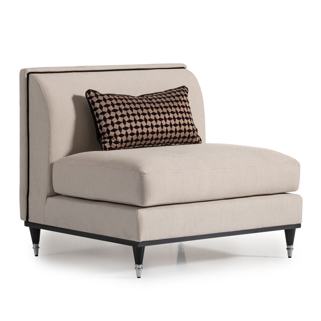Armless Chair Cafe au Lait Black La Francaise Collection By Michael Amini .LFR-FRSE830-CAF-805
