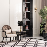 Accent Chair Cafe Black La Francaise Collection By Michael Amini.LFR-FRSE834-CAF-805