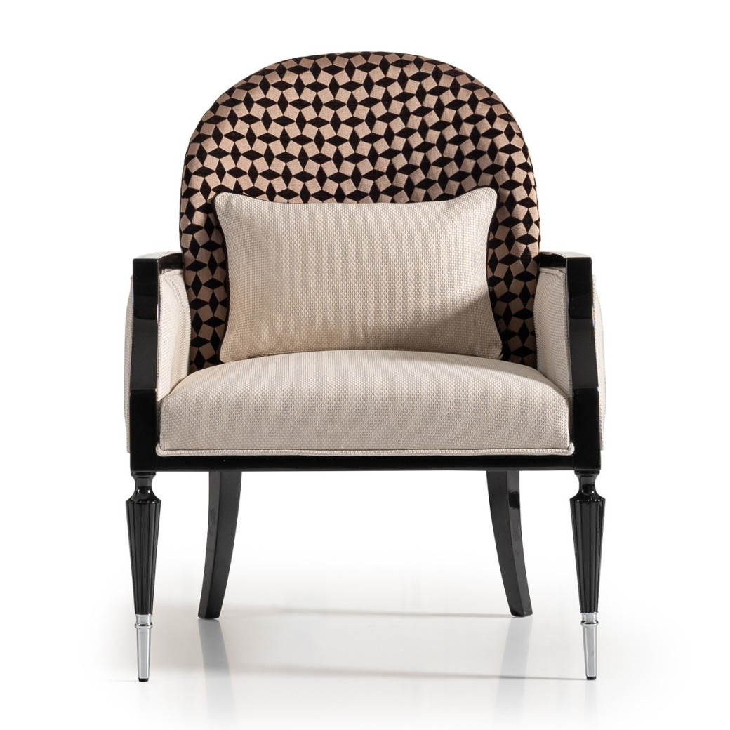 Accent Chair Cafe Black La Francaise Collection By Michael Amini.LFR-FRSE834-CAF-805