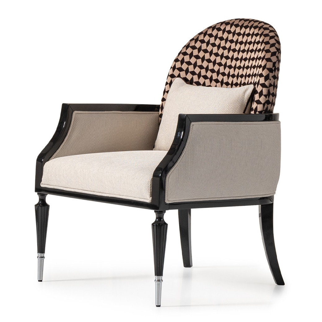 Accent Chair Cafe Black La Francaise Collection By Michael Amini.LFR-FRSE834-CAF-805