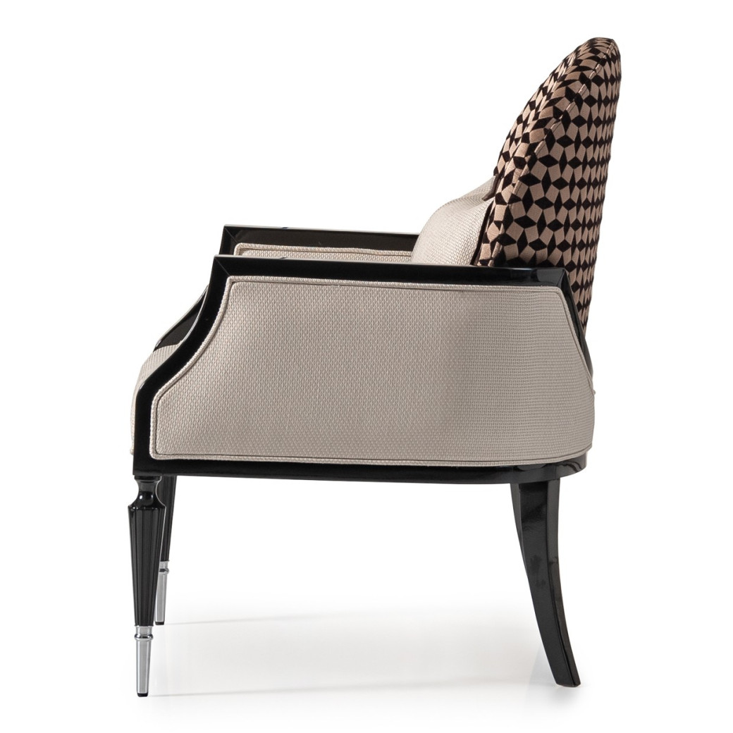 Accent Chair Cafe Black La Francaise Collection By Michael Amini.LFR-FRSE834-CAF-805
