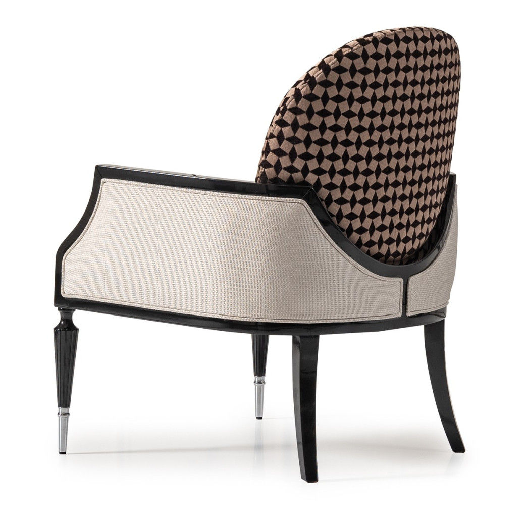 Accent Chair Cafe Black La Francaise Collection By Michael Amini.LFR-FRSE834-CAF-805