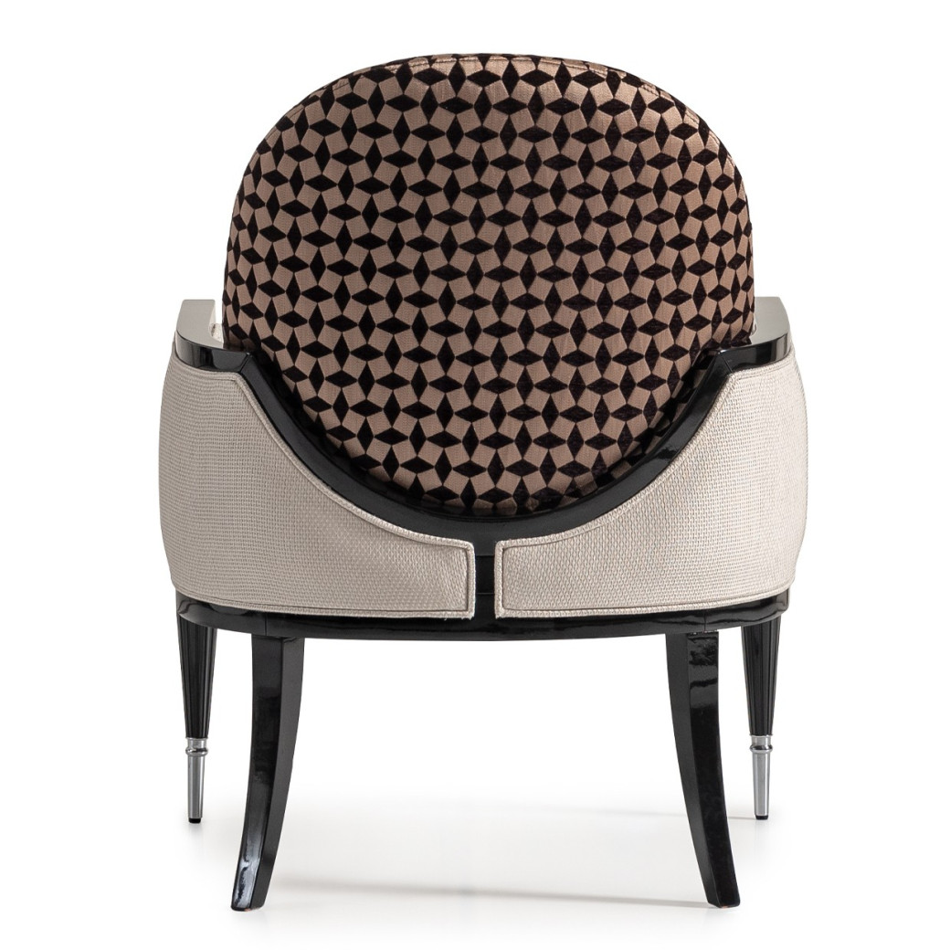 Accent Chair Cafe Black La Francaise Collection By Michael Amini.LFR-FRSE834-CAF-805
