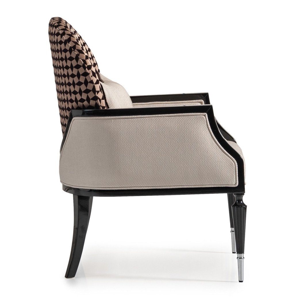 Accent Chair Cafe Black La Francaise Collection By Michael Amini.LFR-FRSE834-CAF-805