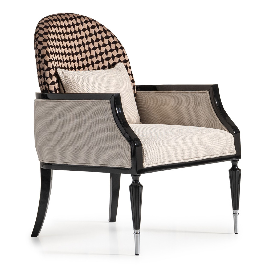 Accent Chair Cafe Black La Francaise Collection By Michael Amini.LFR-FRSE834-CAF-805