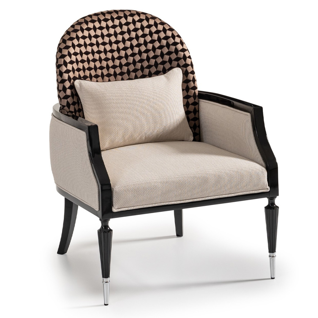 Accent Chair Cafe Black La Francaise Collection By Michael Amini.LFR-FRSE834-CAF-805