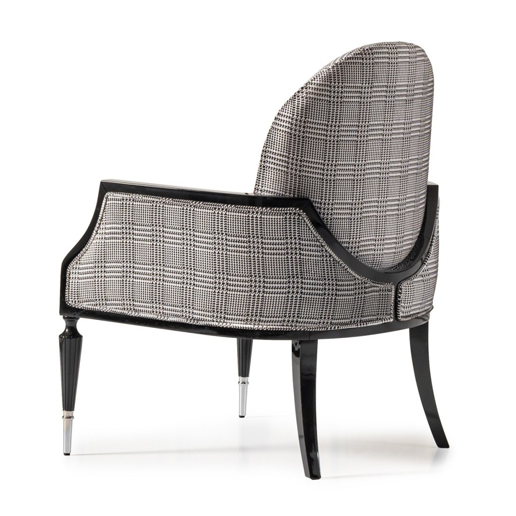 Accent Chair Domino Black La Francaise Collection By Michael Amini.LFR-FRSE834-DMO-805