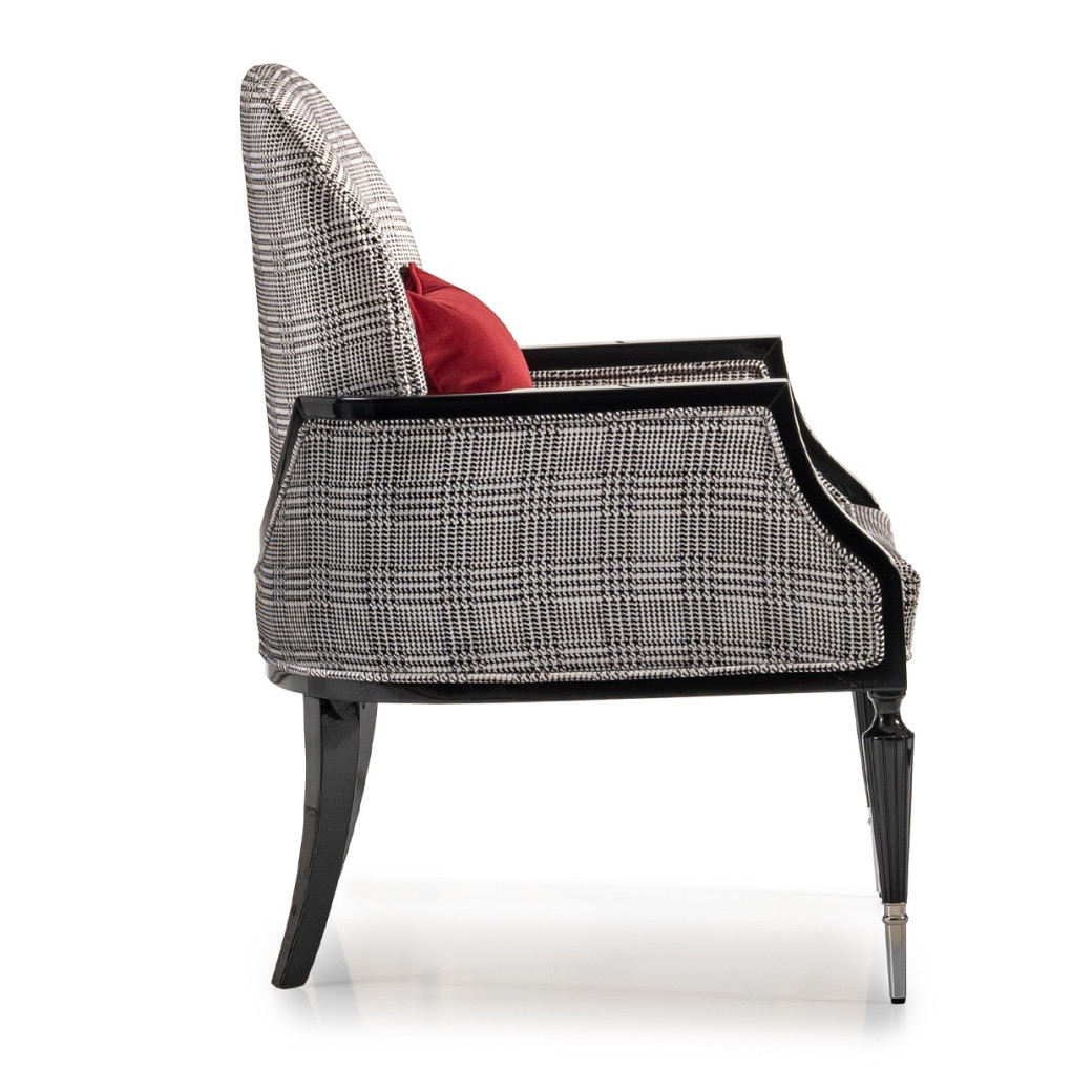 Accent Chair Domino Black La Francaise Collection By Michael Amini.LFR-FRSE834-DMO-805