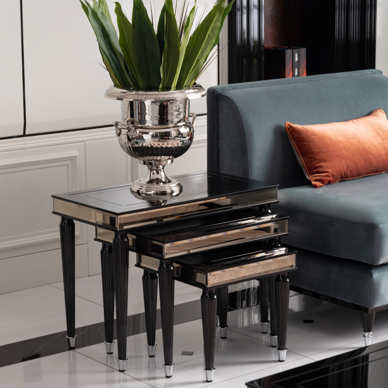 Nesting Tables Black Ice La Francise Collection By Michael Amini. LFR-FRSE224-805