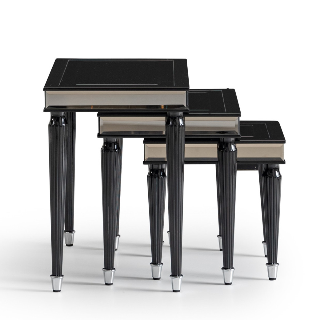 Nesting Tables Black Ice La Francise Collection By Michael Amini. LFR-FRSE224-805