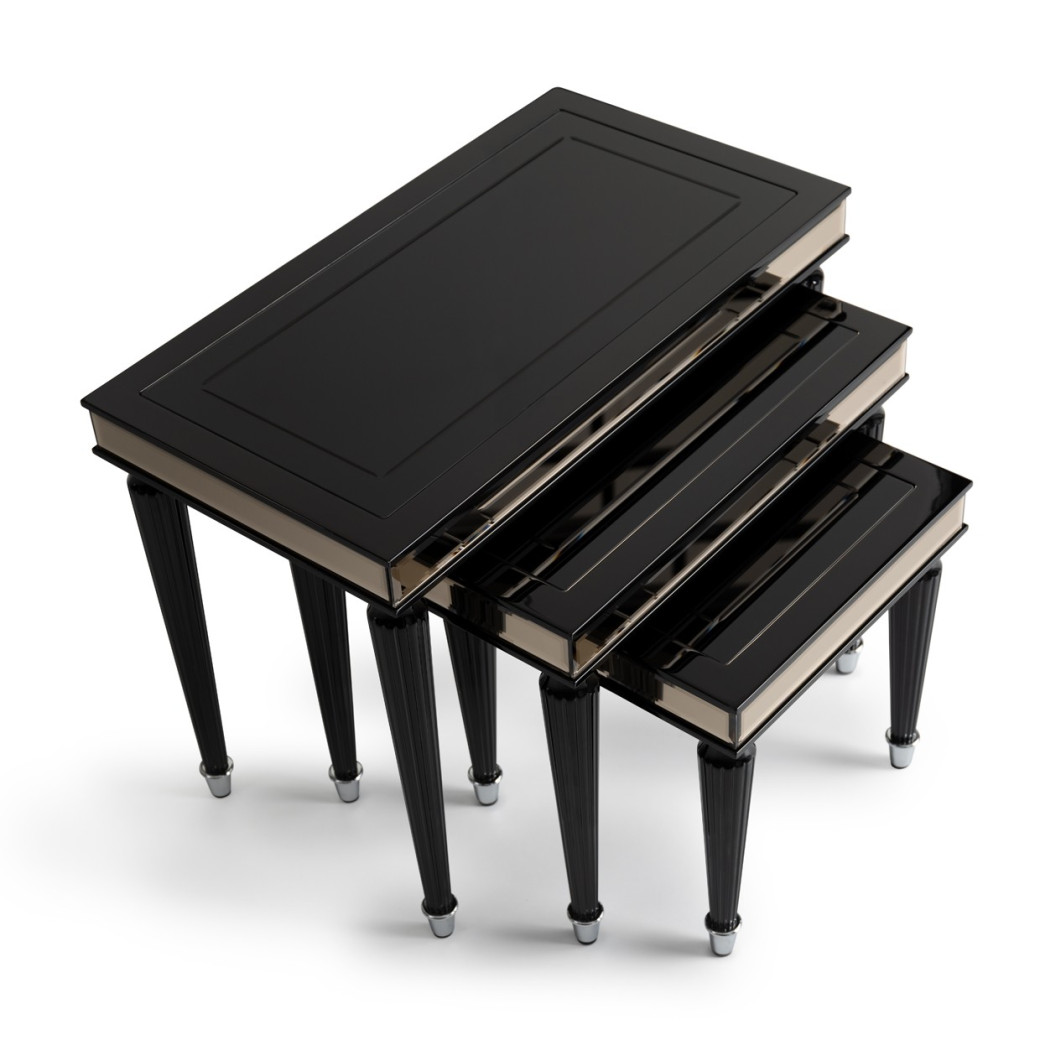 Nesting Tables Black Ice La Francise Collection By Michael Amini. LFR-FRSE224-805