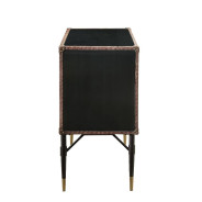 90030 Urban Industrial Chic Top Grain Leather & Aluminum Console Table Brancaster Collection By Acme Furniture