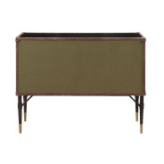 90030 Urban Industrial Chic Top Grain Leather & Aluminum Console Table Brancaster Collection By Acme Furniture