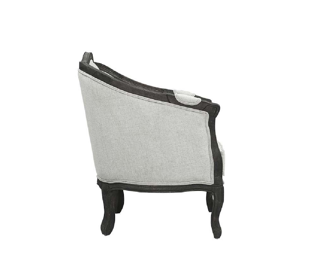 LV01163 Gray Linen & Dark Brown Finish Samael Chair By Acme Furniture