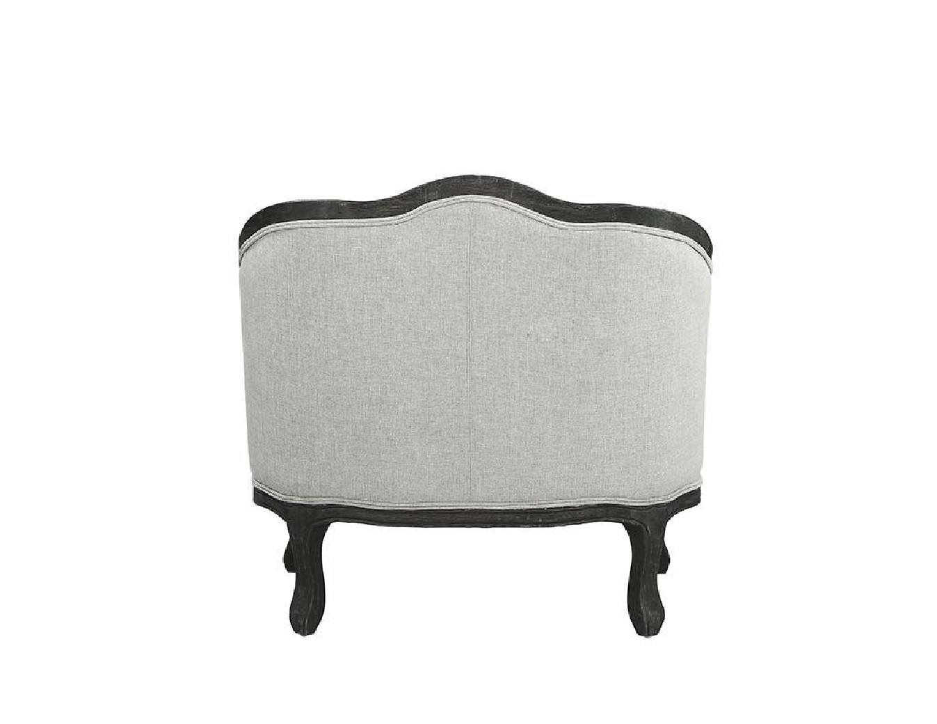 LV01163 Gray Linen & Dark Brown Finish Samael Chair By Acme Furniture