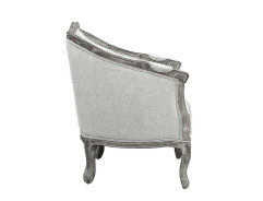 LV01163 Gray Linen & Gray Oak Finish Samael Chair By Acme Furniture