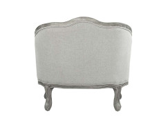 LV01163 Gray Linen & Gray Oak Finish Samael Chair By Acme Furniture