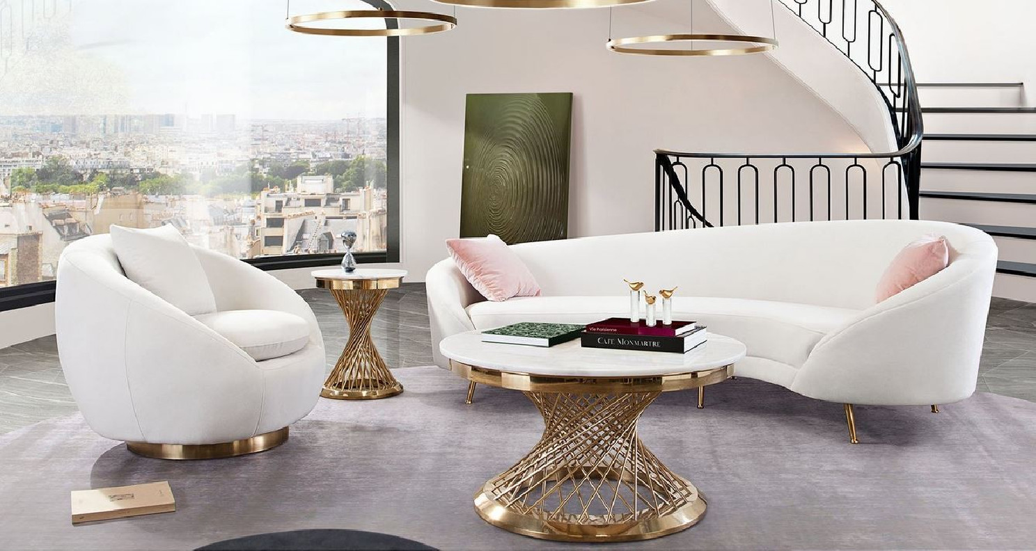Celine Collection 1PC Sofa Modern & Clean Design in Light Cream Fabric By Diamond Sofa