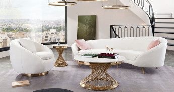 Celine Collection 1PC Sofa Modern & Clean Design in Light Cream Fabric By Diamond Sofa