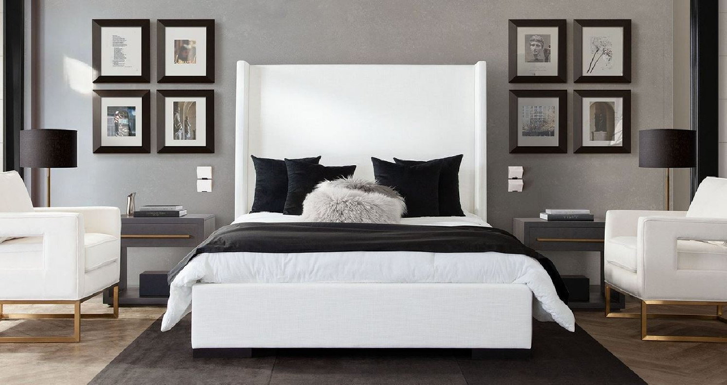 Seattle While Linen Bed By Diamond Sofa