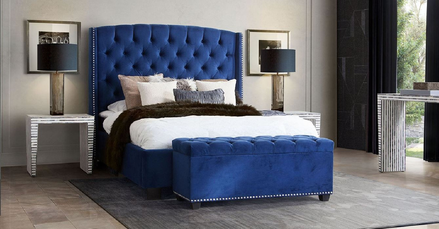 Majestic Royal Navy Queen Bed By Diamond Sofa