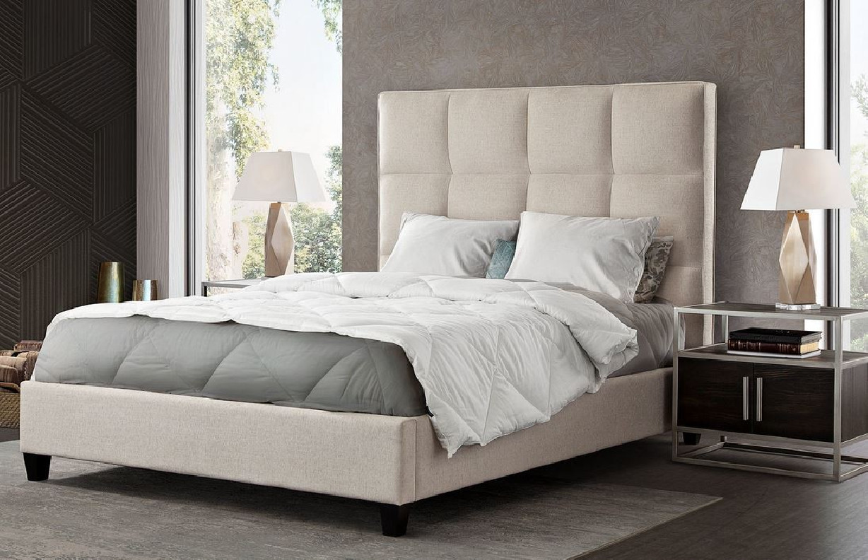 Devon Sand Fabric Queen Bed By Diamond Sofa