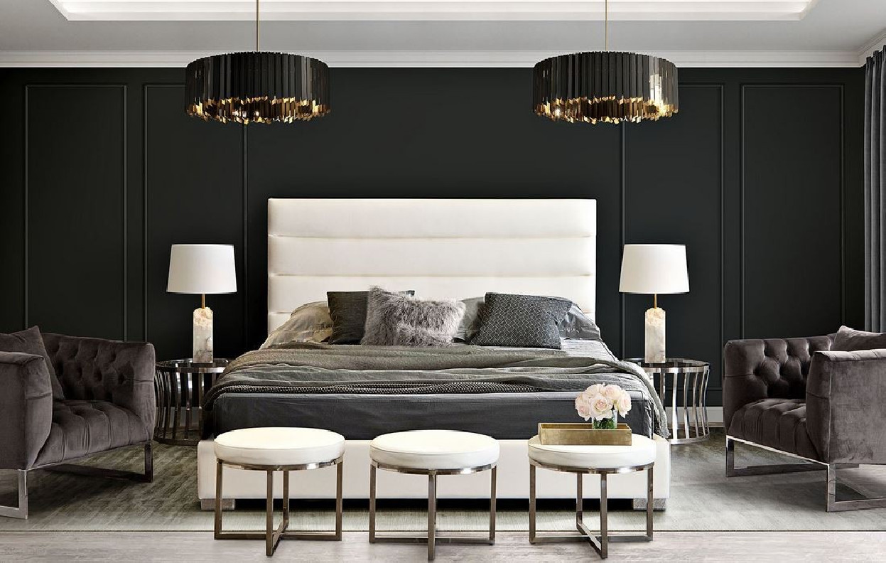 Bardot White PU Queen Bed by Diamond Sofa