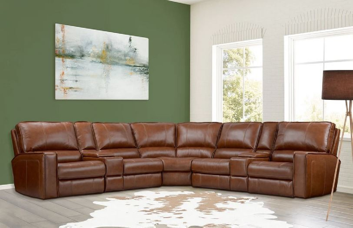 6PC Rockford Verona Saddle Top Grain Leather Modular By Parker-House Furniture MROC-PACKA(H)-VSA