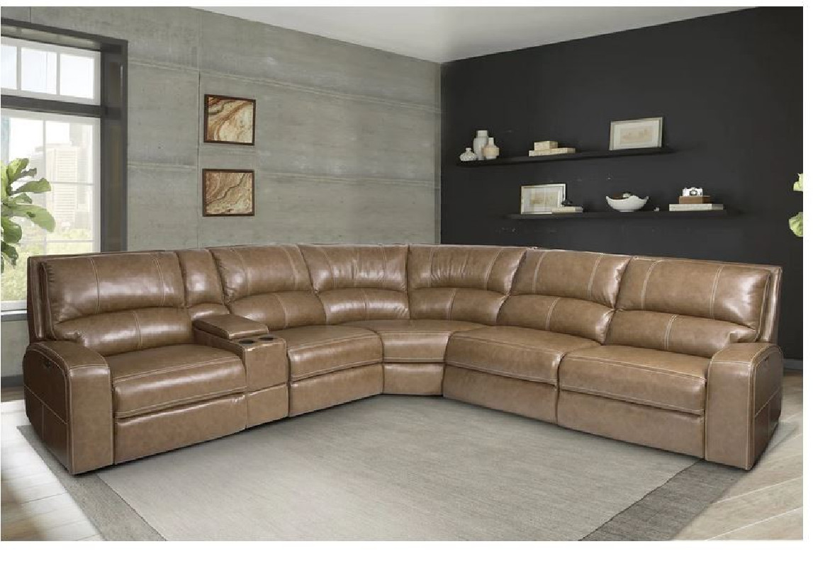 6PC Swift-Bourbon Top Grain Leather Modular By Parker-House Furniture. MSWI-PACKA(H)-BOU