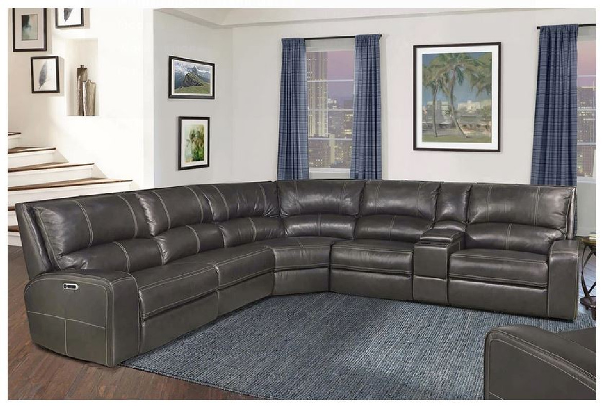 6PC Swift-Twilight Top Grain Leather Modular By Parker-House Furniture. MSWI-PACKA(H)-TWI
