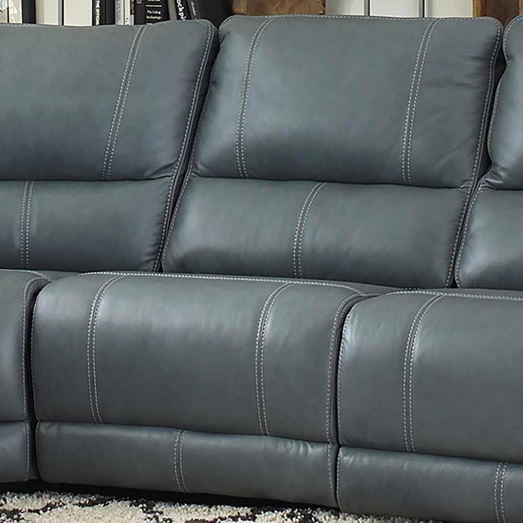 6PC Whitman-Verona Azure Top Grain Leather Modular Powered Free Motion Cordless By Parker-House Furniture. MWHI-PACKA(H)-P50-VAZ